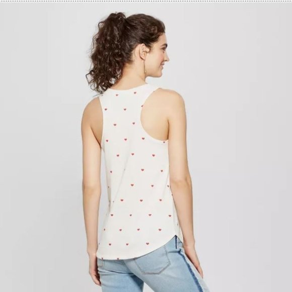 All Over Heart Print Tank Top -74-464 - Picture 1 of 2
